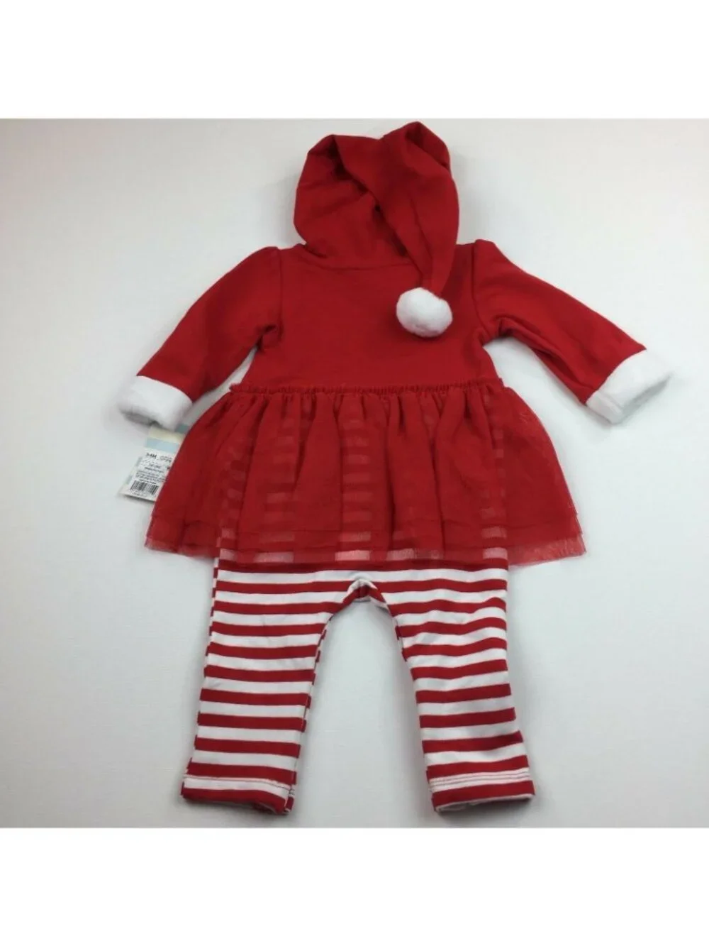 Cat & Jack Baby Girl Red Hooded Christmas Holiday One Piece Outfit Mrs Claus